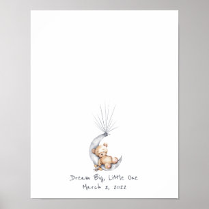 Poster Bebê Urso Senta-se na Lua - Livro de Convidados