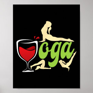 Poster Bebedor de Vinho Ioga de Vinho Iogues Engraçado Io