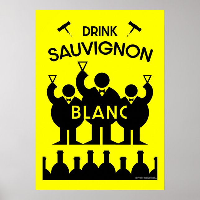 Poster Bebedor de Vinho Sauvignon Blanc  (Frente)