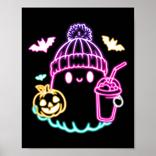 Poster Bebendo de café fantasma, Feliz Dia das Bruxas