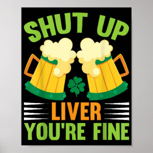 Poster Bebendo de cerveja Saint Patricks Cale a boca fíga