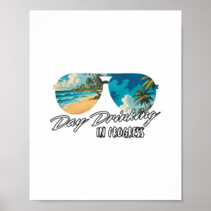 Poster Bebendo Durante o Dia em Andamento Férias Divertid