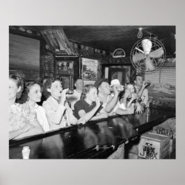 Poster Bebendo em um Bar na Louisiana, 1938. Foto Antiga