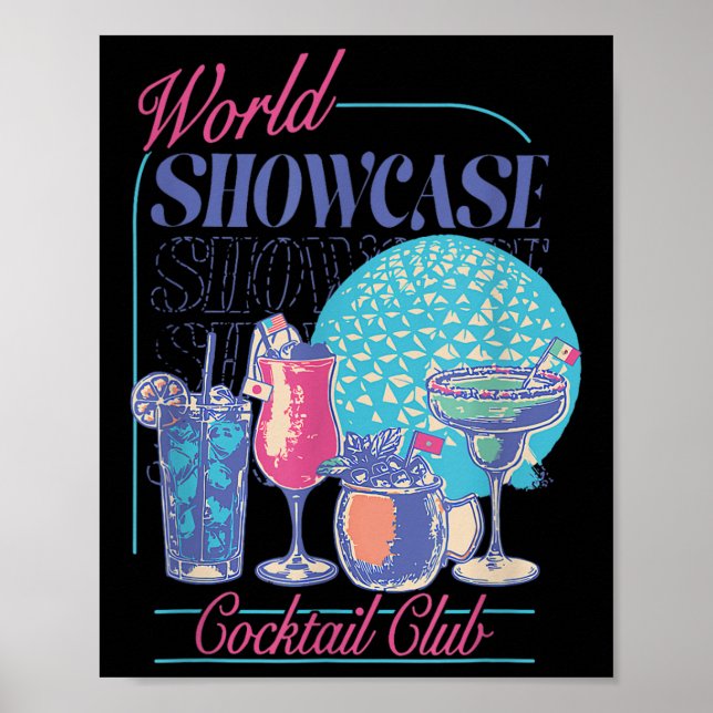 Poster Bebendo Epcot World Showcase Tail Club Bebendo (Frente)