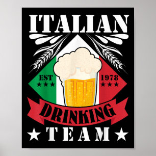 Poster Bebendo Italiano Beer Drinker Men Itália