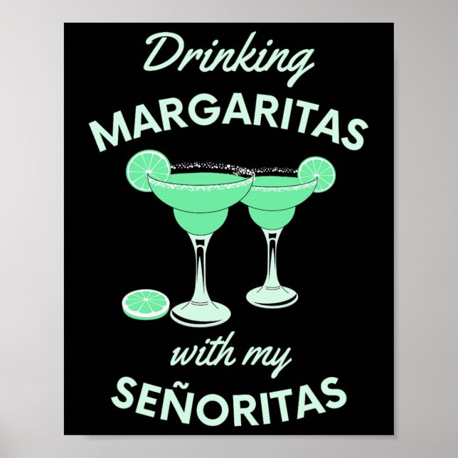 Poster Bebendo Margaritas Com Minhas Senhoritas Cinco De  (Frente)