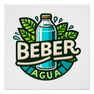 Pôster Beber agua