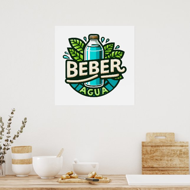 Poster Beber agua (Cozinha)