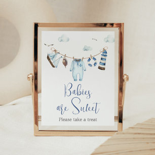 Poster Bebês Chás de fraldas Ahoy náuticos são doces