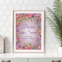 Bebês Chás de fraldas Florais Roxos Doce Tome Trat