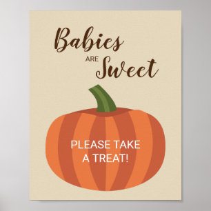 Poster Bebês De Abóbora São Chás de fraldas De Queda Doce