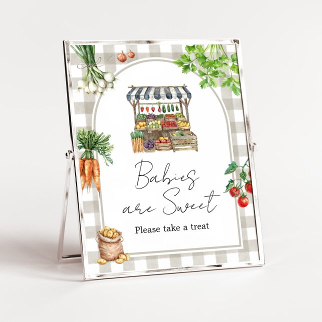 Poster Bebês de Chuveiro de Produtores Localmente Cultiva (Farmers Locally Grown Shower Sign)