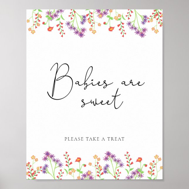 Poster Bebês de flores silvestres são doces (Frente)