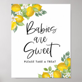 Poster Bebês de Limão São Doces Lembrancinhas de Chás de