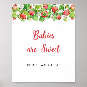 Poster Bebês de Morango são Sinal de Mesa Doce