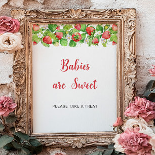 Poster Bebês de Morango são Sinal de Mesa Doce