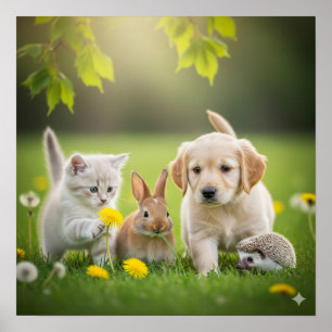 Poster Bebês de peles com pelo