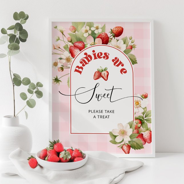 Poster Bebês doce de morango são doces (Criador carregado)
