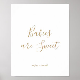 Poster Bebês Dourados minimalistas são doces Aproveitem u