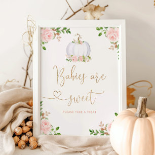 Poster Bebês florais cor-de-rosa pálido são doces