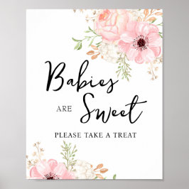 Poster Bebês Florais Rosa são Sinal Doce