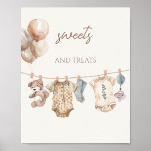 Poster Bebês Neutrais de Boho Suave Doces e Tratamentos
