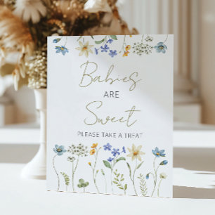 Poster Bebês Neutrais Florais de Flor Selvagem são Doce