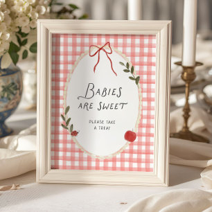 Poster Bebês no Chá de Bebê da Maçã são Doces