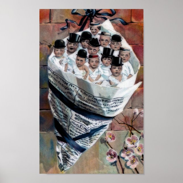 Poster Bebês no jornal (Frente)