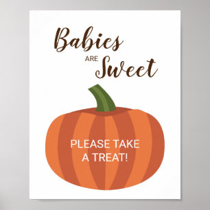 Poster Bebês Pequenos Abóboras São Doces Chás de Bebê de 
