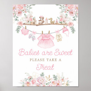Poster Bebês Rosa Roupas Bebês Bebês são Mesa doce Sinal