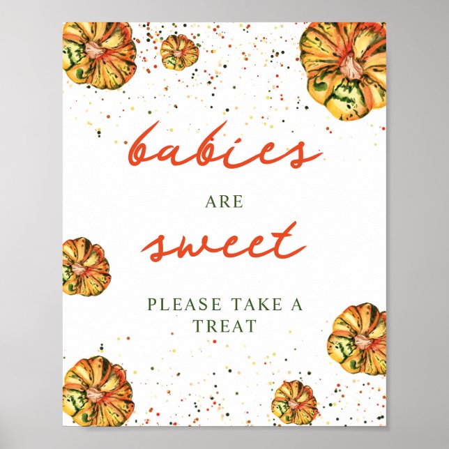 Poster Bebês Rustic Boho Pumpkin são Doces (Frente)