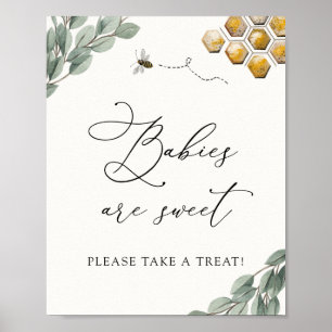 Poster Bebês são doce Abelha Eucalyptus Favorece Sinal
