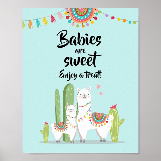 Poster Bebês São Doce Sinal de Churrasco de Llama Bebê (Frente)