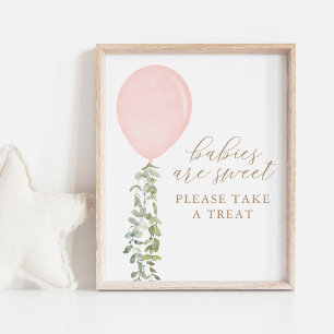Poster Bebês são doces e tomam um Chá de fraldas de Balõe