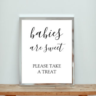 Poster Bebês são doces e tomam um Chá de fraldas de trata