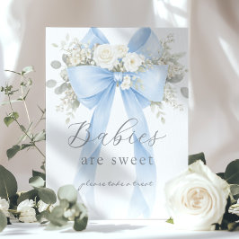 Poster Bebês são doces Laço Azul Coquette