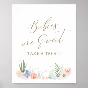 Poster Bebês são doces sob o signo do Chá de fraldas do m