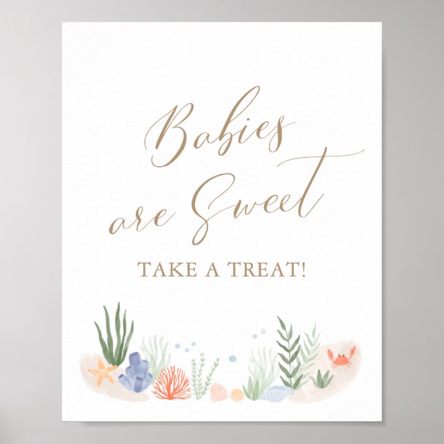 Poster Bebês são doces sob o signo do Chá de fraldas do m (Frente)