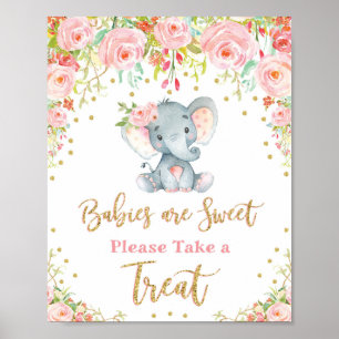 Poster Bebês são doces - Tome um Sinal de Chá de Elefante