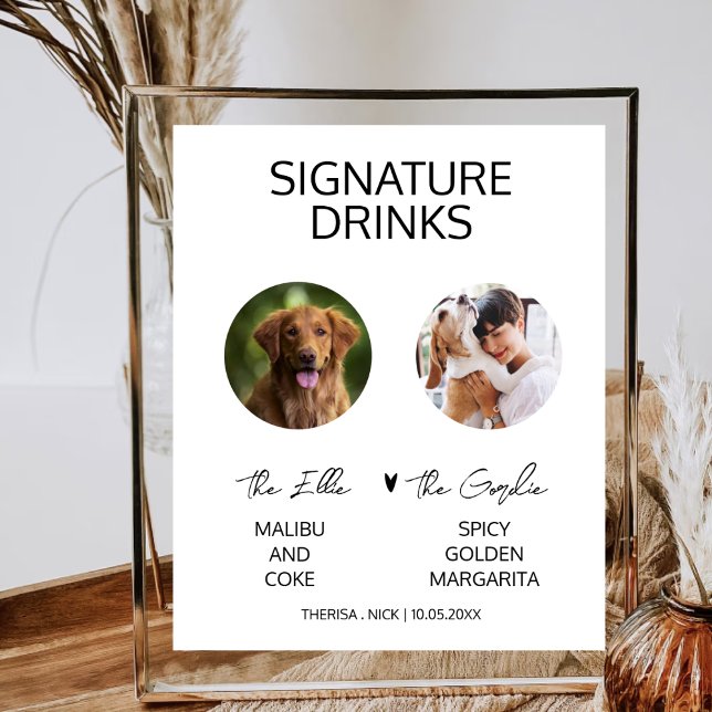Poster Bebida de Assinatura com Foto do Cachorro no Menu  (Criador carregado)