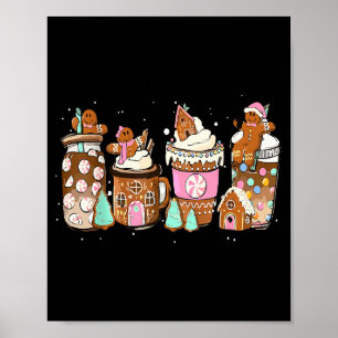 Poster Bebida de Café de Natal com Cookie de Gengibre C L