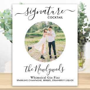 Poster Bebida de casamento com foto personalizada do coqu