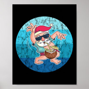 Poster Bebida de Coco de Papai Noel Água do Oceano Vintag