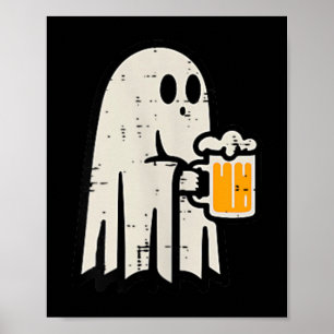 Poster Bebida Fantasma de Halloween Roupa Divertida e Pre