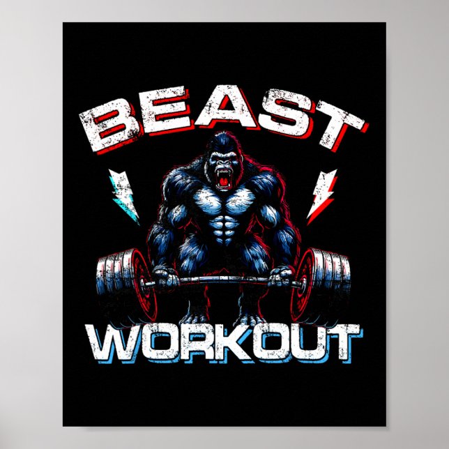 Poster Bebida Silverback Piadas Gym Gorilla Workou (Frente)