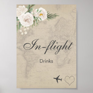 Poster Bebidas a Bordo Tema Viagens Festa de Noivado 