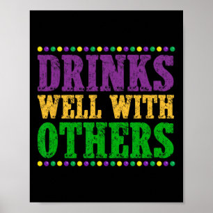 Poster Bebidas Bem Com Outros Mardi Gras Engraçados 2025