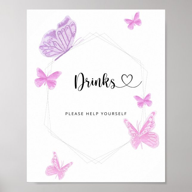 Poster Bebidas Butterfly sirva-se  (Frente)