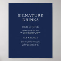Bebidas Clássicas Minimalistas Azul Marinho Prata